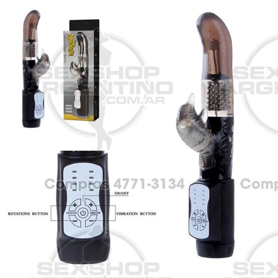 Vibrador rotativo punta G y estimulador de clitoris. 12 velocidades